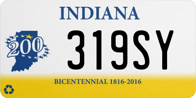 IN license plate 319SY