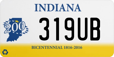IN license plate 319UB