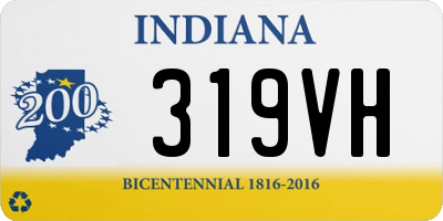 IN license plate 319VH