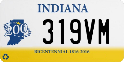 IN license plate 319VM