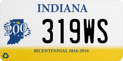 IN license plate 319WS