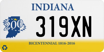 IN license plate 319XN