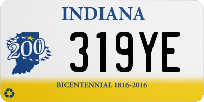 IN license plate 319YE