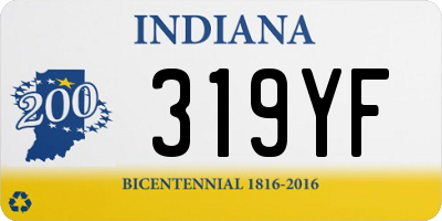 IN license plate 319YF