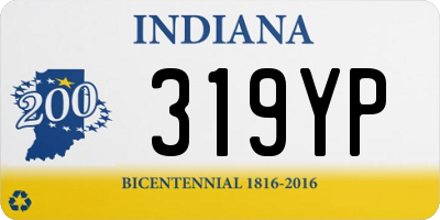 IN license plate 319YP