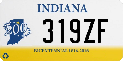 IN license plate 319ZF