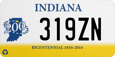 IN license plate 319ZN