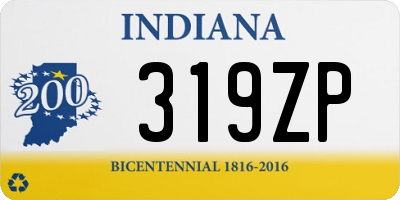 IN license plate 319ZP