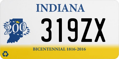 IN license plate 319ZX