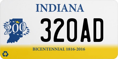 IN license plate 320AD