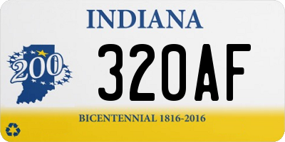 IN license plate 320AF