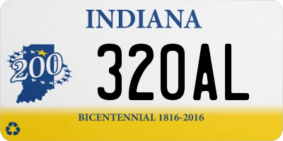 IN license plate 320AL