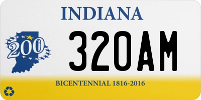 IN license plate 320AM