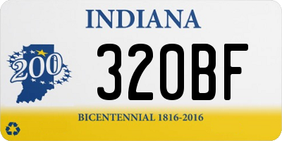 IN license plate 320BF