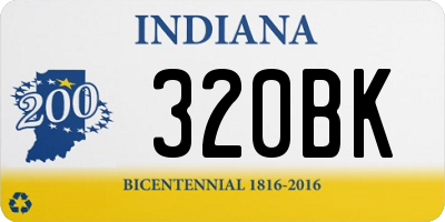 IN license plate 320BK