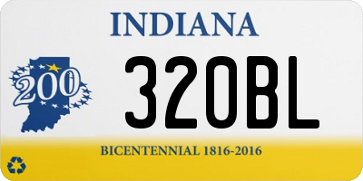 IN license plate 320BL