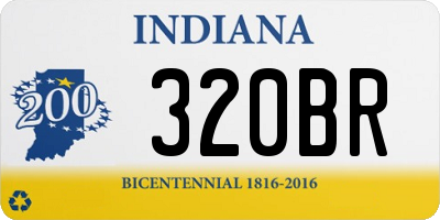 IN license plate 320BR