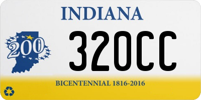 IN license plate 320CC