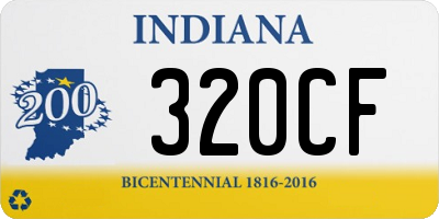 IN license plate 320CF