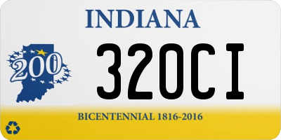 IN license plate 320CI