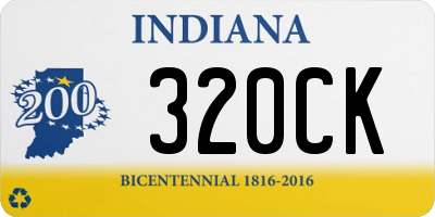 IN license plate 320CK