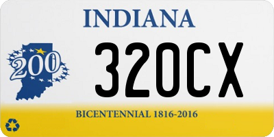IN license plate 320CX