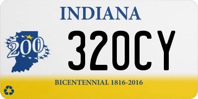 IN license plate 320CY