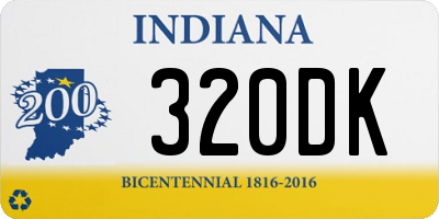 IN license plate 320DK