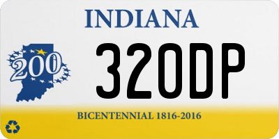 IN license plate 320DP