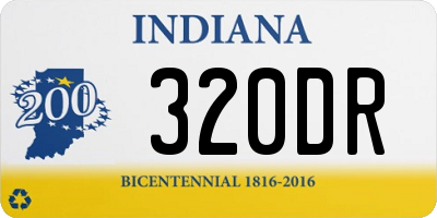 IN license plate 320DR