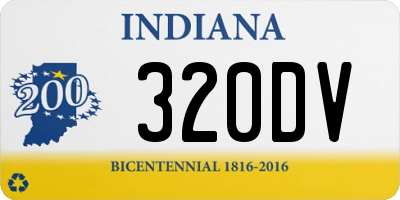 IN license plate 320DV