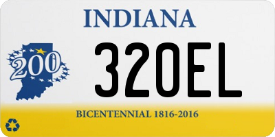 IN license plate 320EL