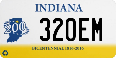 IN license plate 320EM