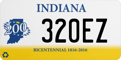 IN license plate 320EZ