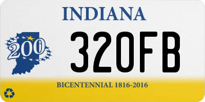 IN license plate 320FB