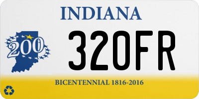 IN license plate 320FR