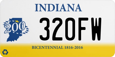 IN license plate 320FW