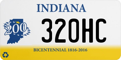 IN license plate 320HC