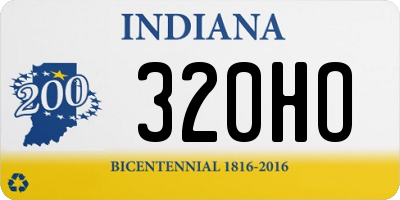 IN license plate 320HO