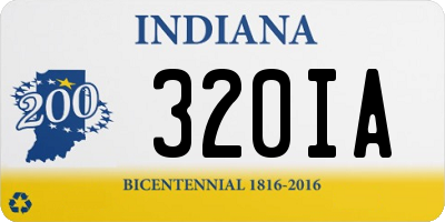 IN license plate 320IA