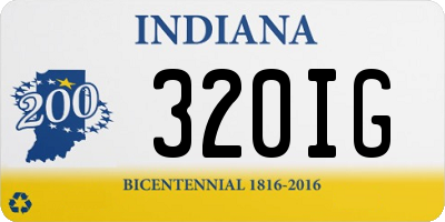 IN license plate 320IG