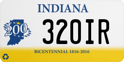 IN license plate 320IR