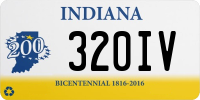 IN license plate 320IV