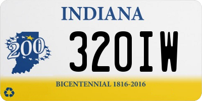 IN license plate 320IW