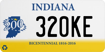 IN license plate 320KE