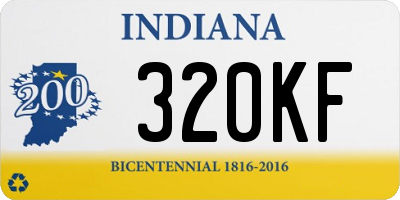 IN license plate 320KF