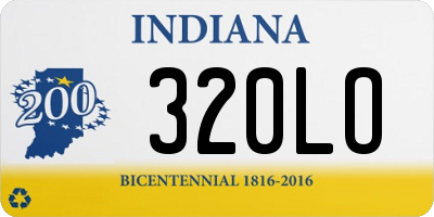 IN license plate 320LO