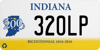 IN license plate 320LP