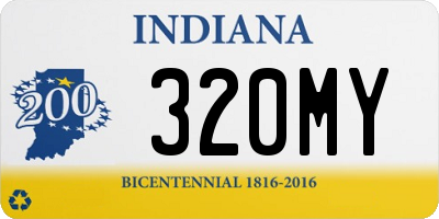 IN license plate 320MY