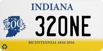 IN license plate 320NE